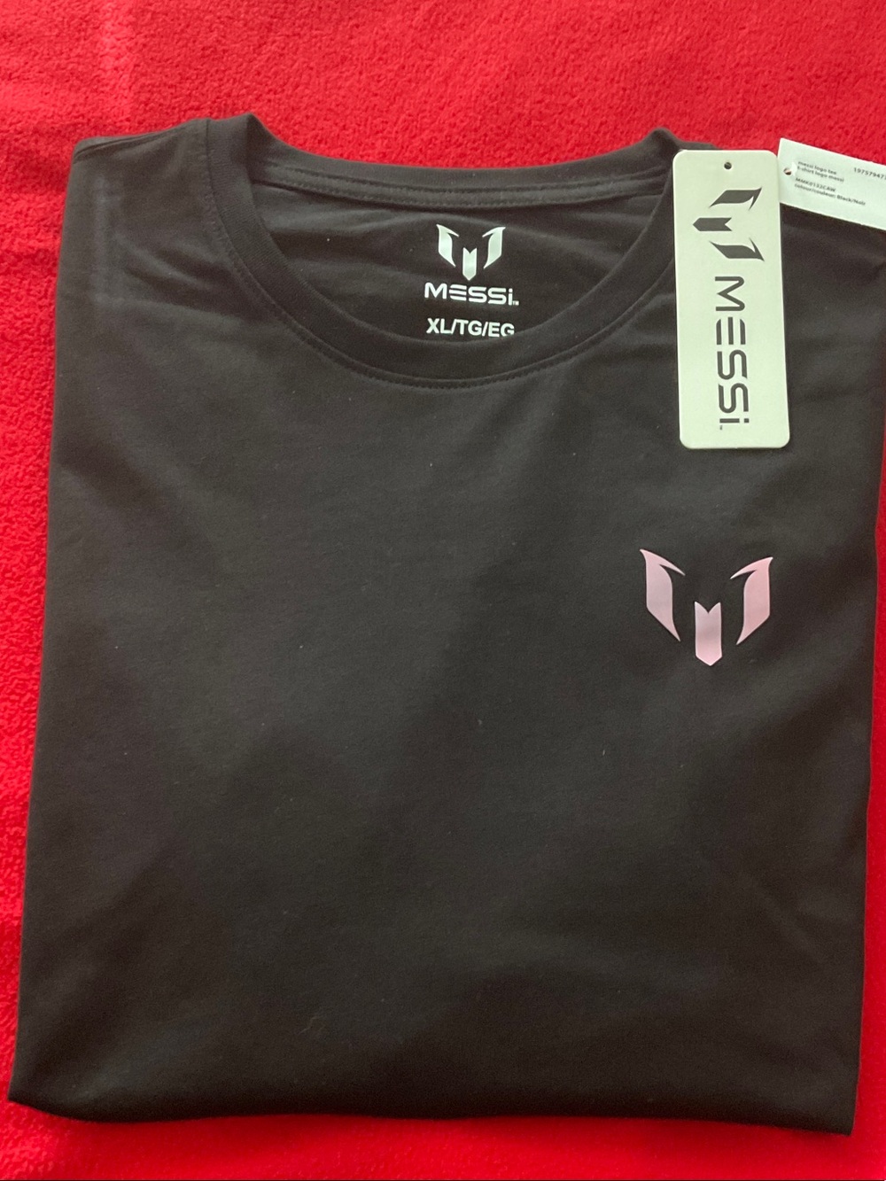 💥 Messi Black Short Sleeve Tee with Pink Logo 💥